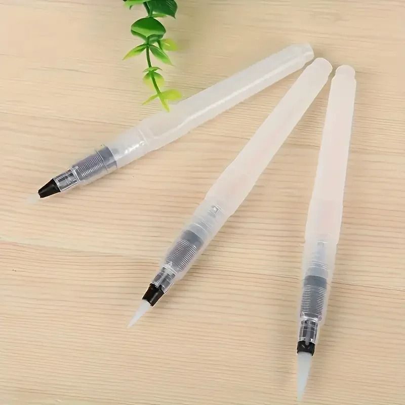 3Piece Portable Refillable Water Brush Set Fine Tip For Watercolor Lettering Calligraphy And Trave 1