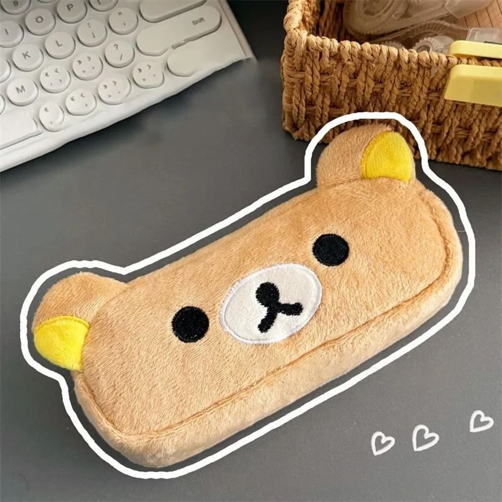 Kawaii Rilakkuma Plush Pencil Case Cute Cartoon Bear Organizer INSHot Aesthetic Pen Bag For Schoo 1