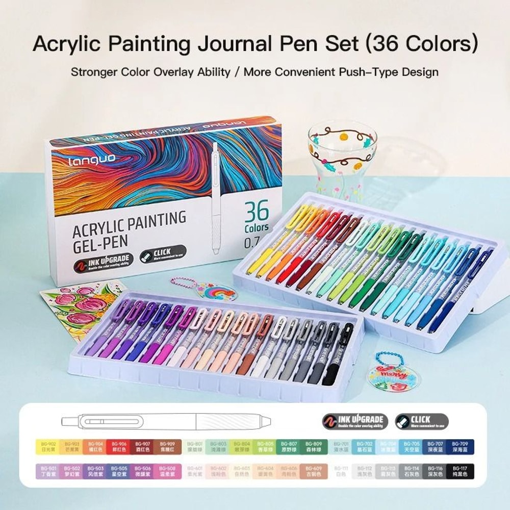 Acrylic Painting Gel Pen Set Retractable 07 Mm Tip For Handbook Art Graffiti And Student Design 5