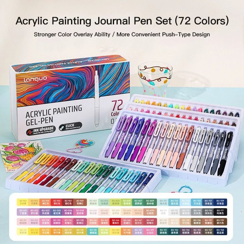Acrylic Painting Gel Pen Set Retractable 07 Mm Tip For Handbook Art Graffiti And Student Design 7