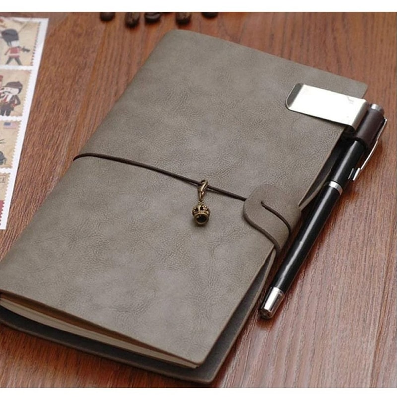 Retro Leather Pen Loop With Metal Security Clip Vintage Journal Pencil Holder Bookmark For Premiu 1