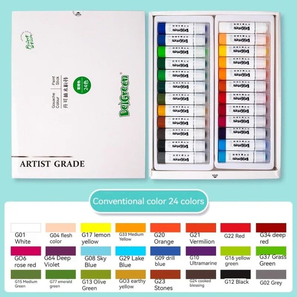 Soft Solid Gouache Paint Sticks 121824 Vibrant Colors Washable NonToxic For Artists And Students 10