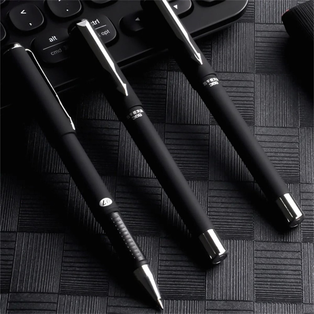 3Piece Executive Frosted Ballpoint Pen Set 07mm Titanium Steel Tip UltraSmooth Neutral Ink For Hi 4