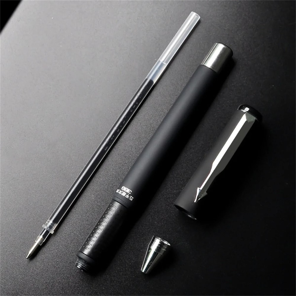 3Piece Executive Frosted Ballpoint Pen Set 07mm Titanium Steel Tip UltraSmooth Neutral Ink For Hi 6
