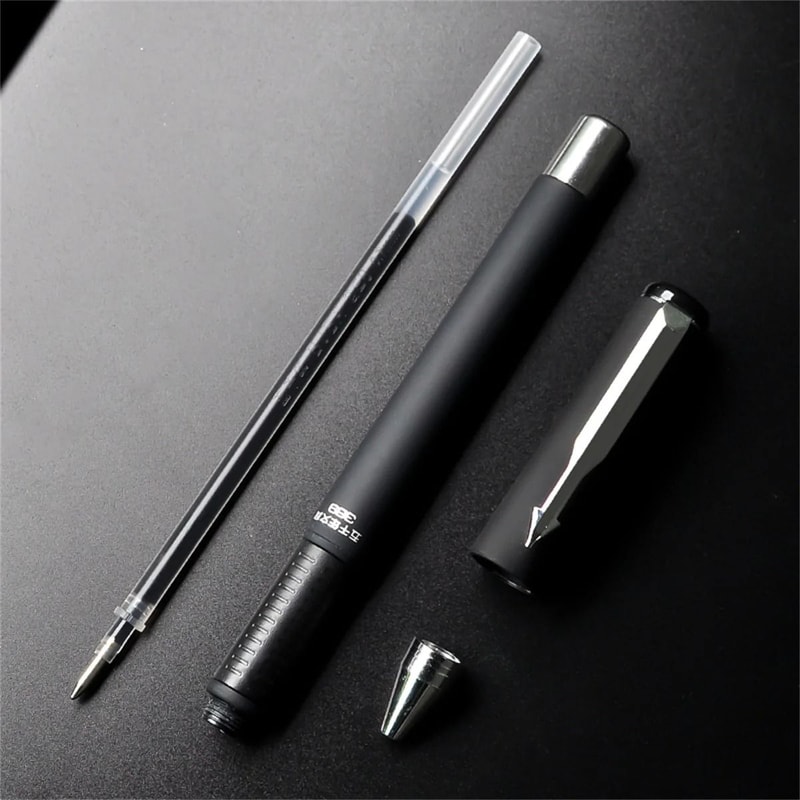 3Piece Executive Frosted Ballpoint Pen Set 07mm Titanium Steel Tip UltraSmooth Neutral Ink For Hi 6