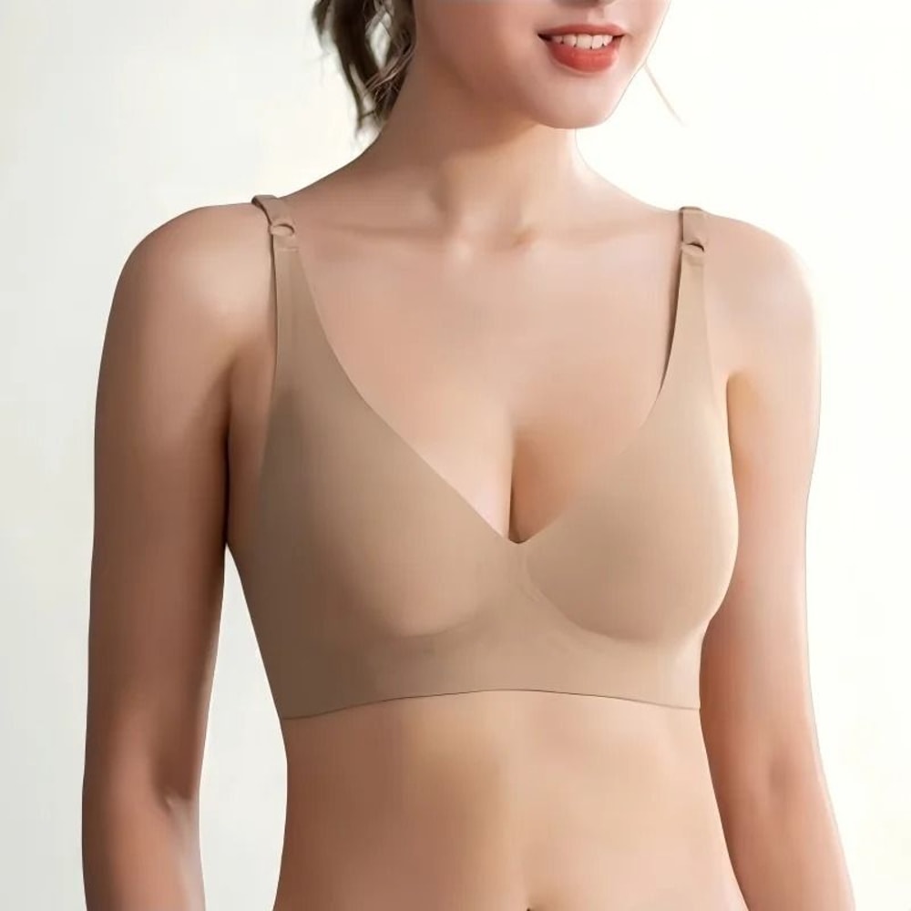 PushUp Seamless VNeck Bralette Wireless Comfort Removable Padding Sexy Lingerie 4