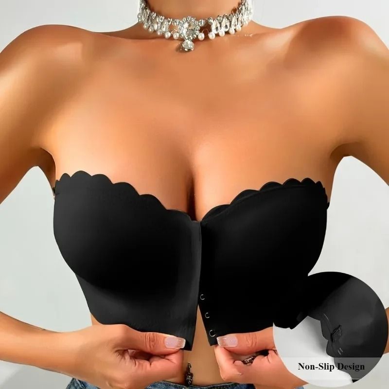 Front Button Seamless Gathering Bra 3