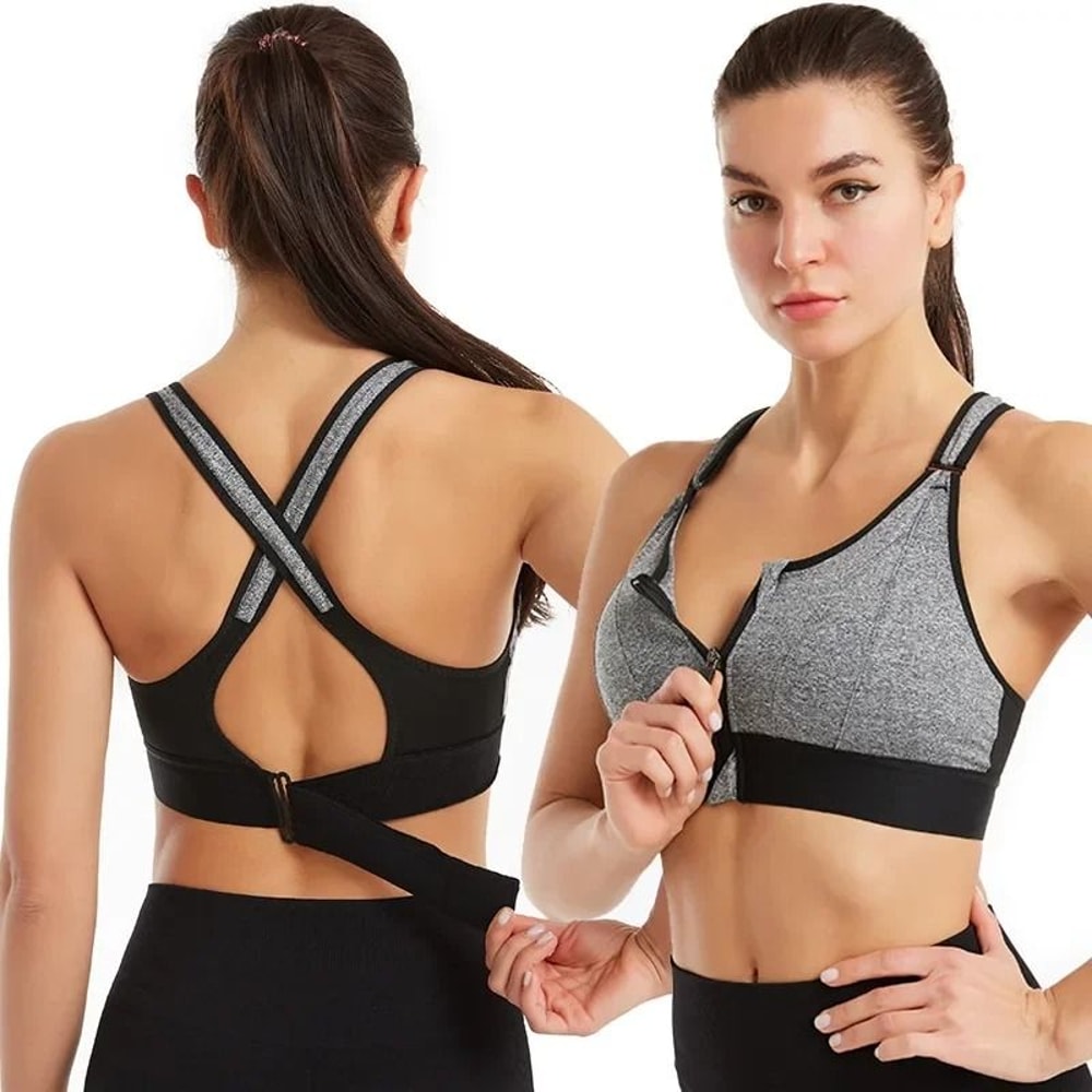 Adjustable FrontZipper Shockproof Sports Bra 5