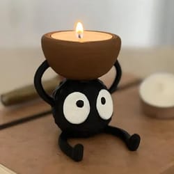 briquette 3d printed candlestick holder