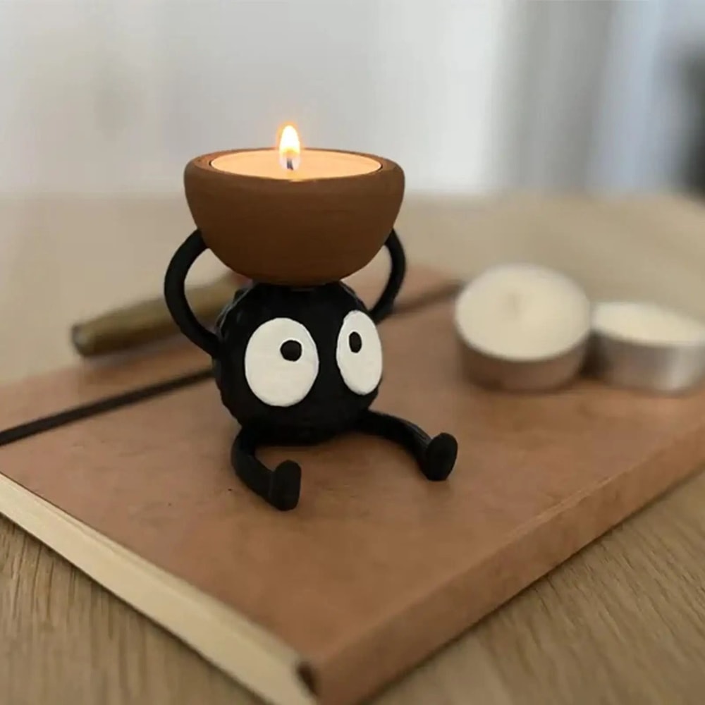 Briquette 3D Printed Candlestick Holder 3