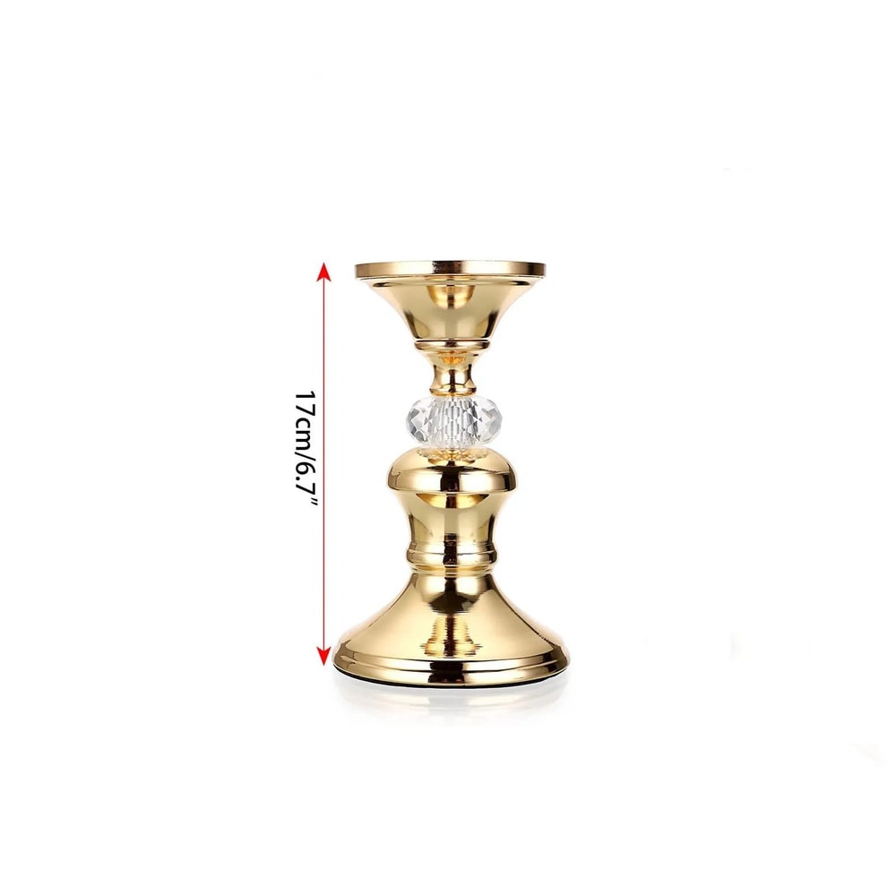 Vintage Metal Crystal Pillar Stand 6