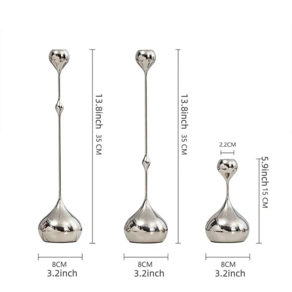 Silver Teardrop Candlestick Holder 6