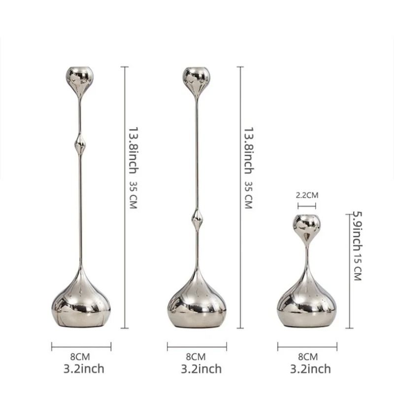 Silver Teardrop Candlestick Holder 6