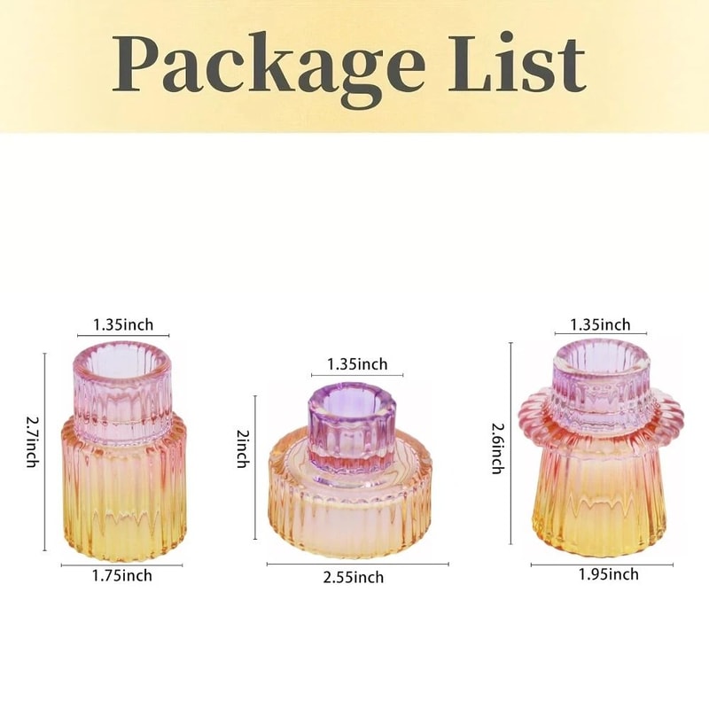 DoubleSided Vintage Ribbed Taper Glass Candle Holders 10