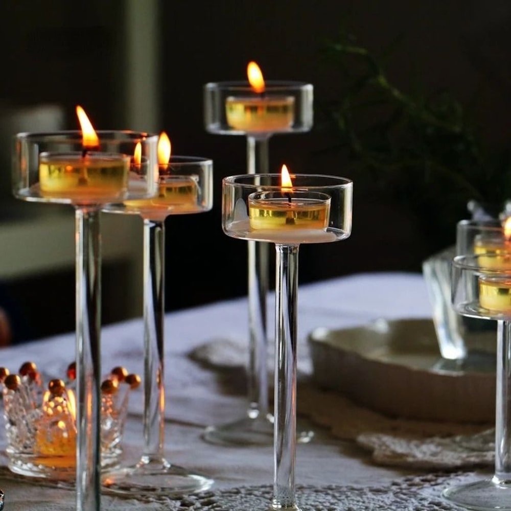 Glass Candle Holders Set 0