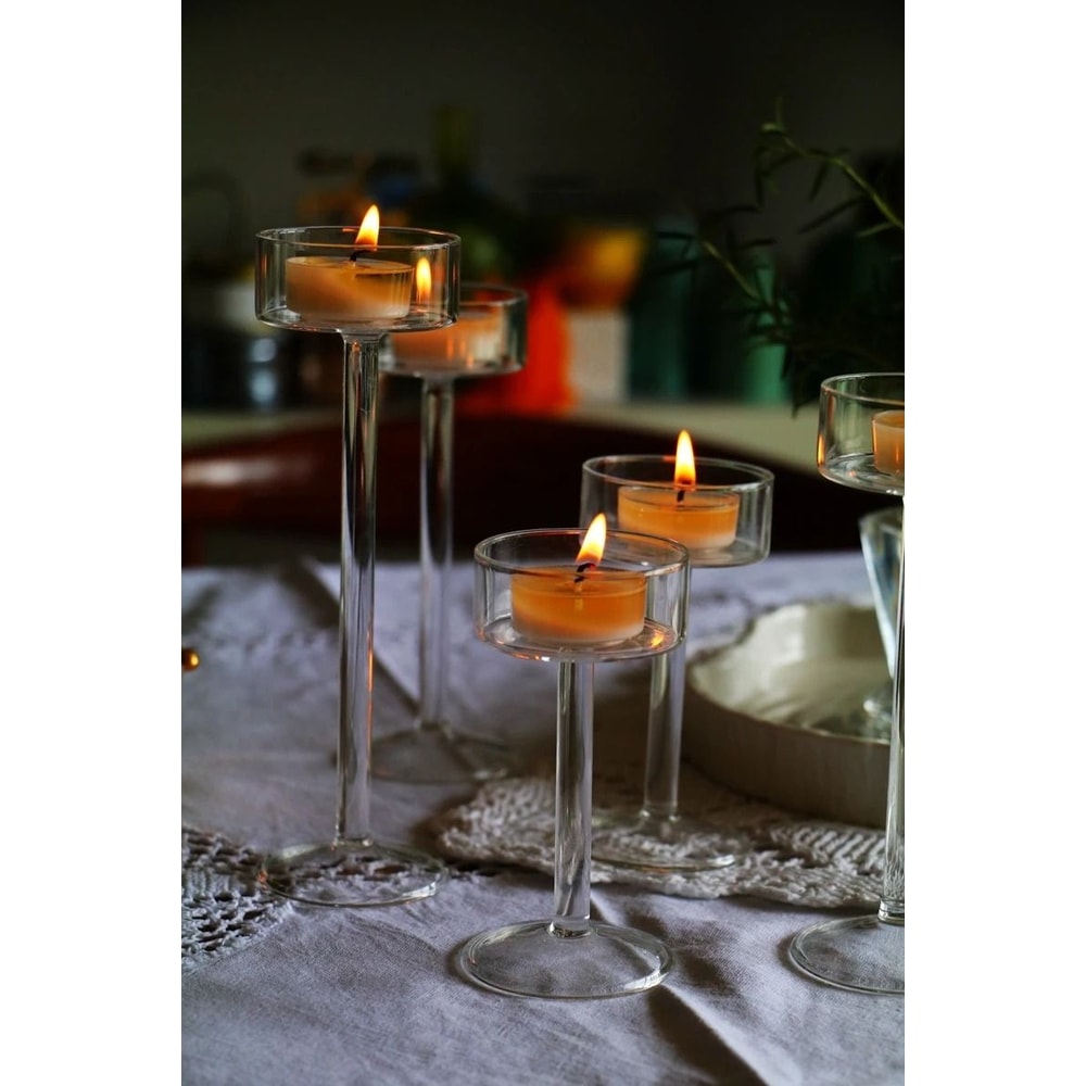 Glass Candle Holders Set 3