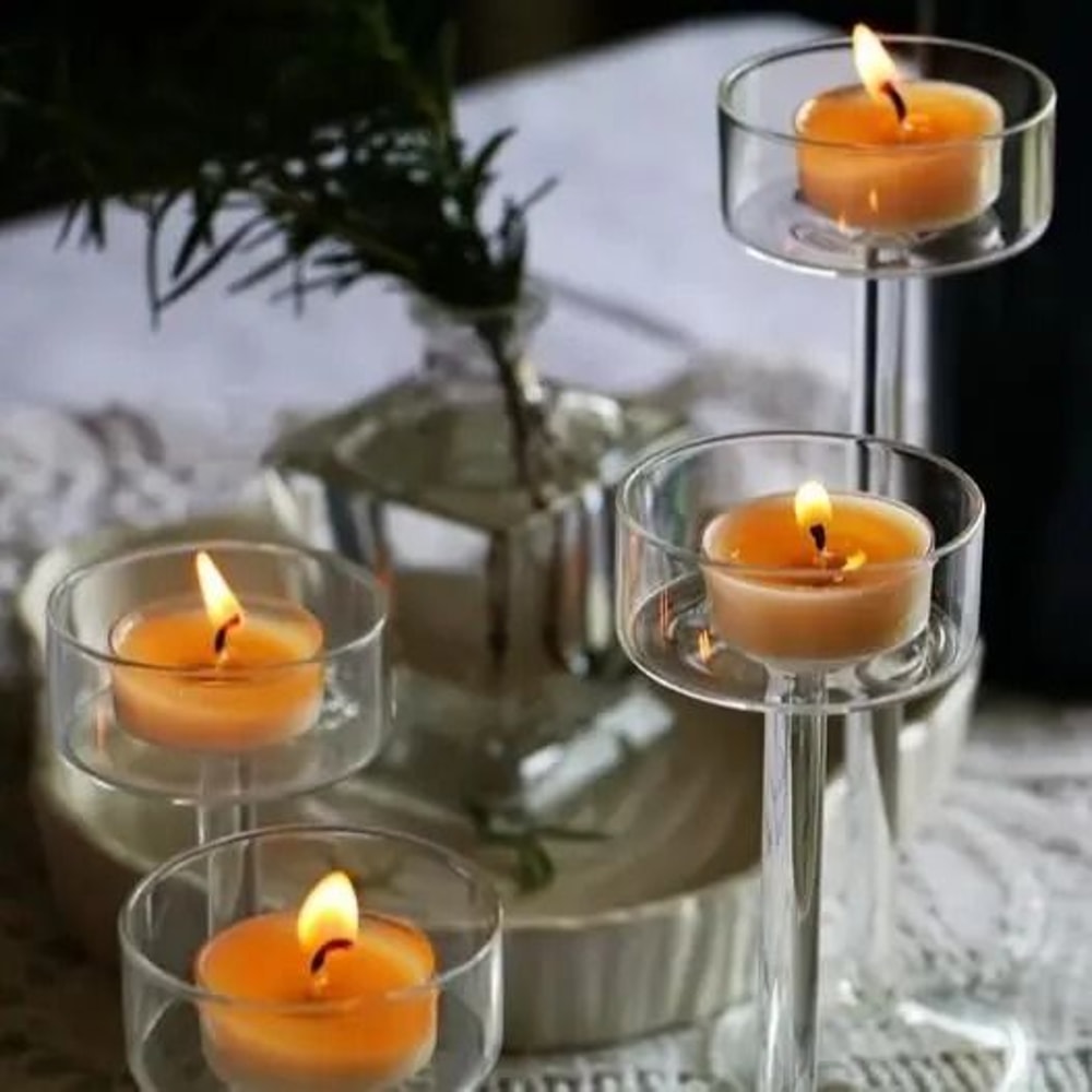 Glass Candle Holders Set 4