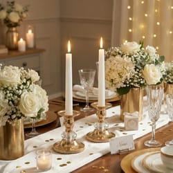 vintage brass crystal taper holders