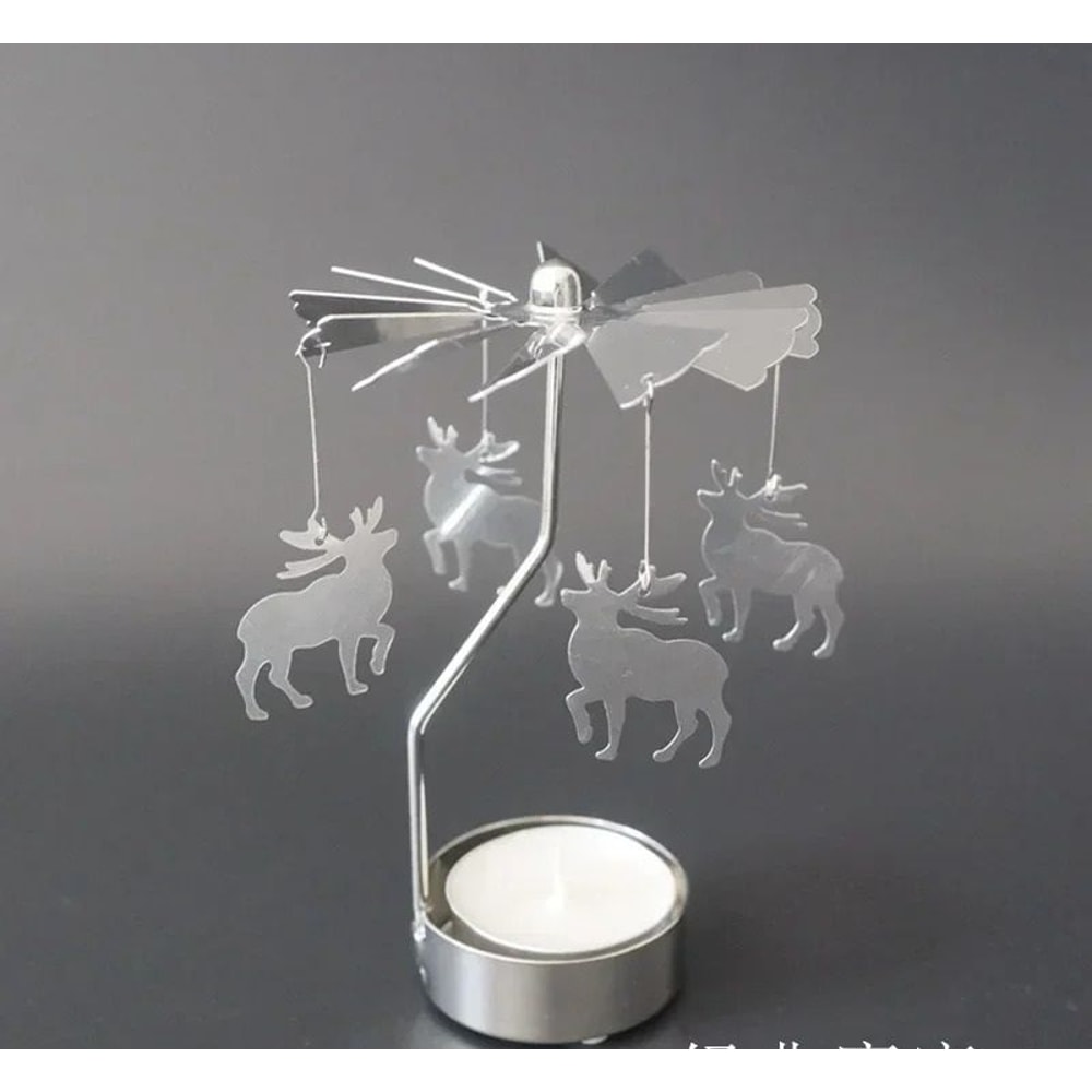 Spinning Rotary Metal Carousel Candle Holder 9