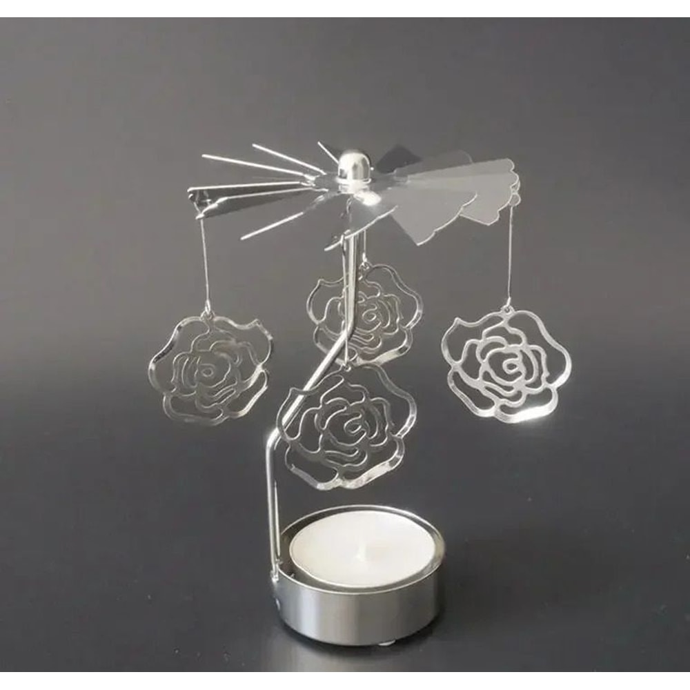 Spinning Rotary Metal Carousel Candle Holder 10