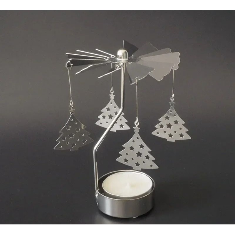 Spinning Rotary Metal Carousel Candle Holder 5