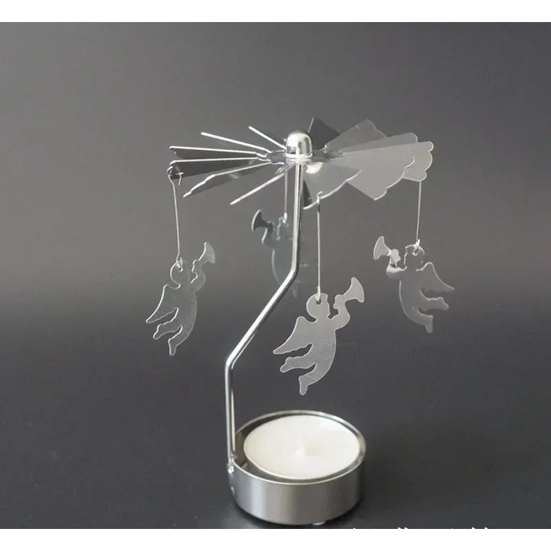 Spinning Rotary Metal Carousel Candle Holder 6