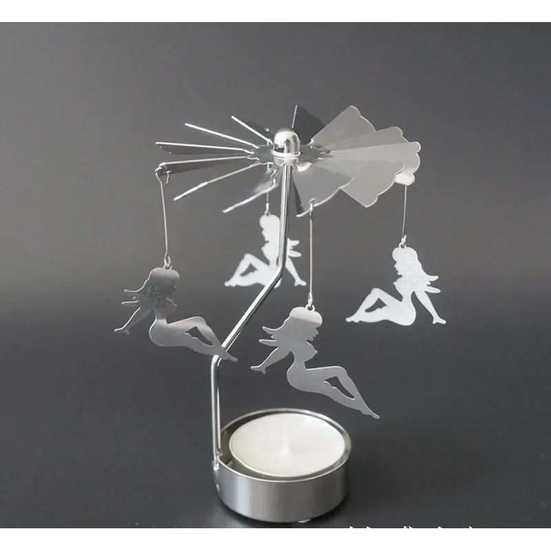Spinning Rotary Metal Carousel Candle Holder 7