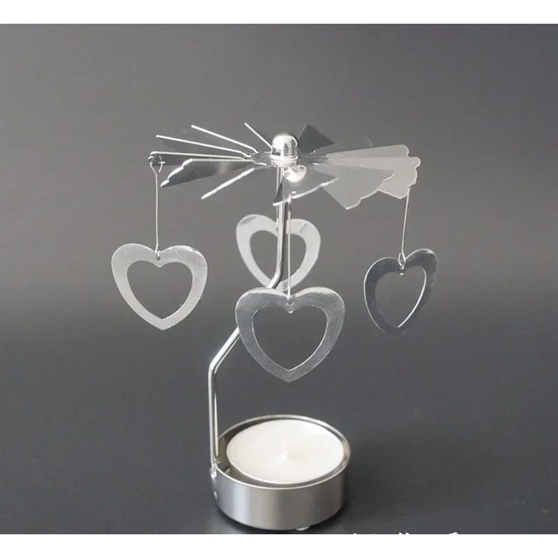 Spinning Rotary Metal Carousel Candle Holder 8