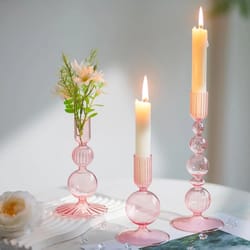groovy wavy glass candlestick holders