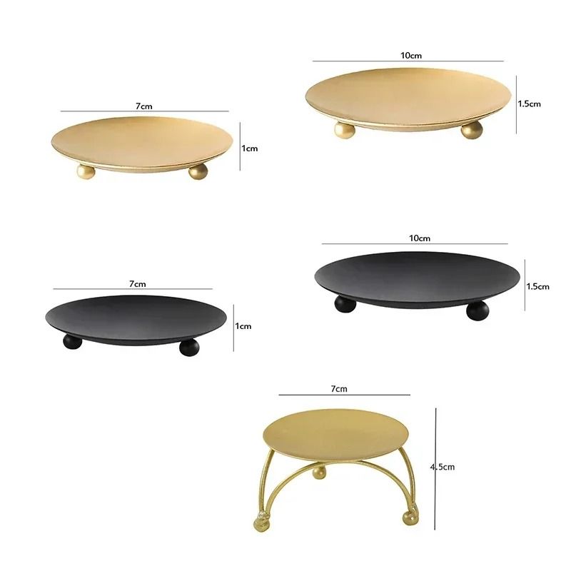 Iron Geometric Pillar Taper Plate Set 4