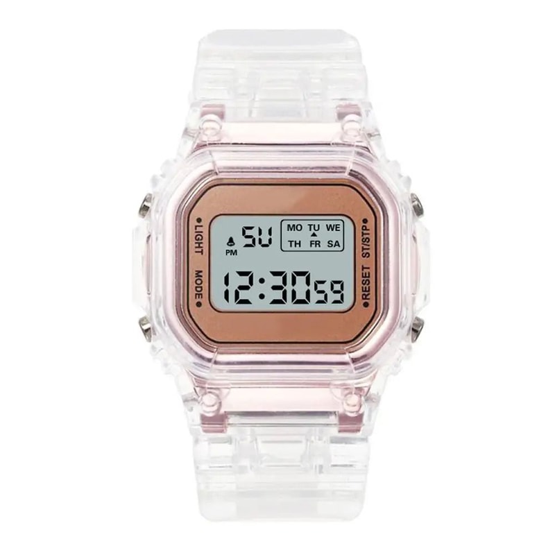 Luxury Rose Gold Silicone Digital Watch 5