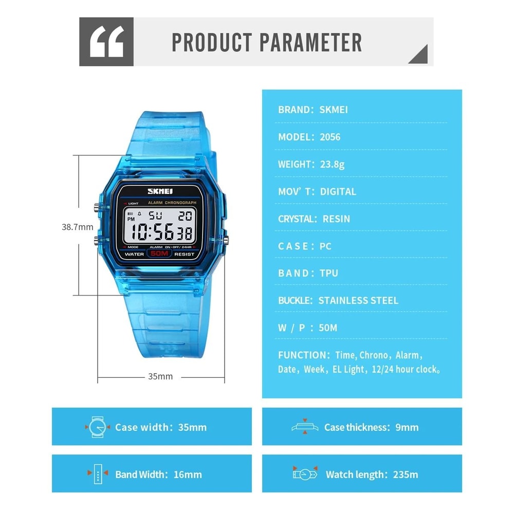 Retro Square Digital Sports Watch 6