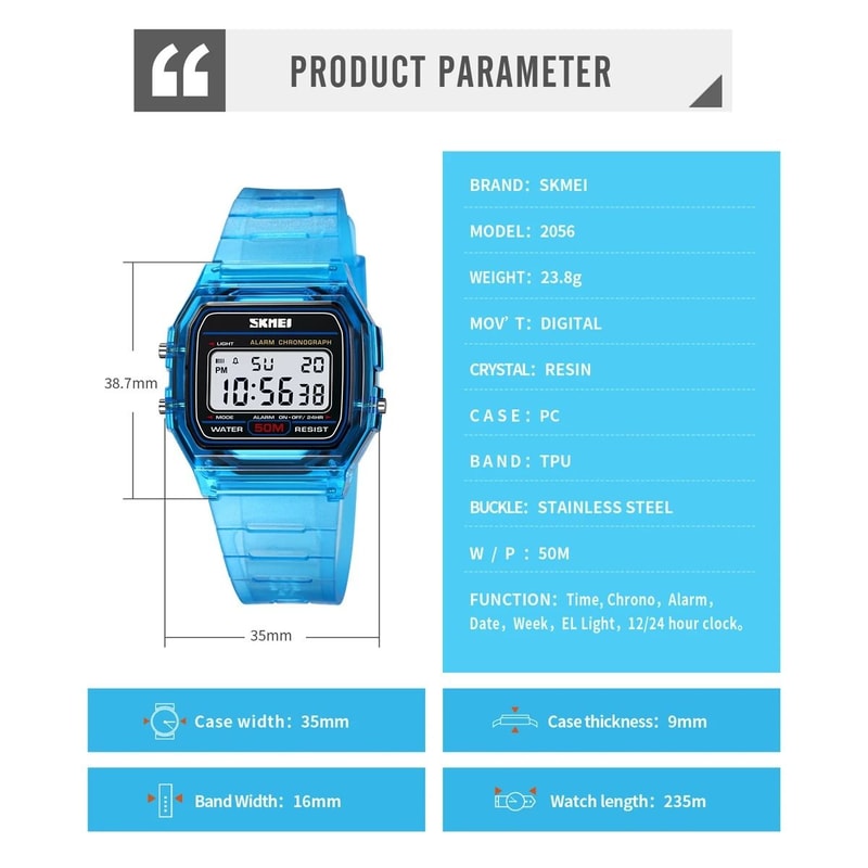 Retro Square Digital Sports Watch 6