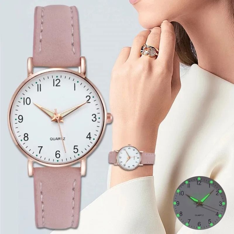 Elegant Arabic Dial Leather Fashion Watch 0