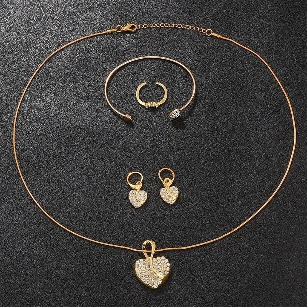 Luxury Rhinestone Quartz Jewelry Set 2