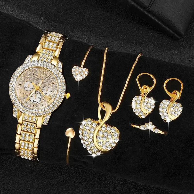 Luxury Rhinestone Quartz Jewelry Set 6