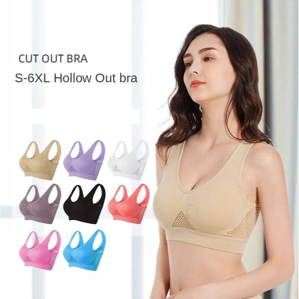 Seamless HollowOut Fitness Yoga Sports Bra 2