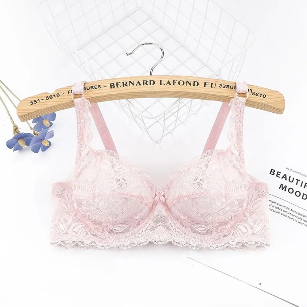 Plus Size Embroidery Lace PushUp Bra 6