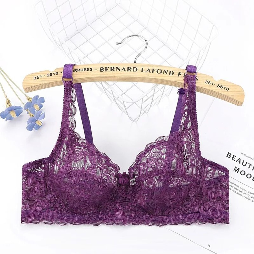 Plus Size Embroidery Lace PushUp Bra 9