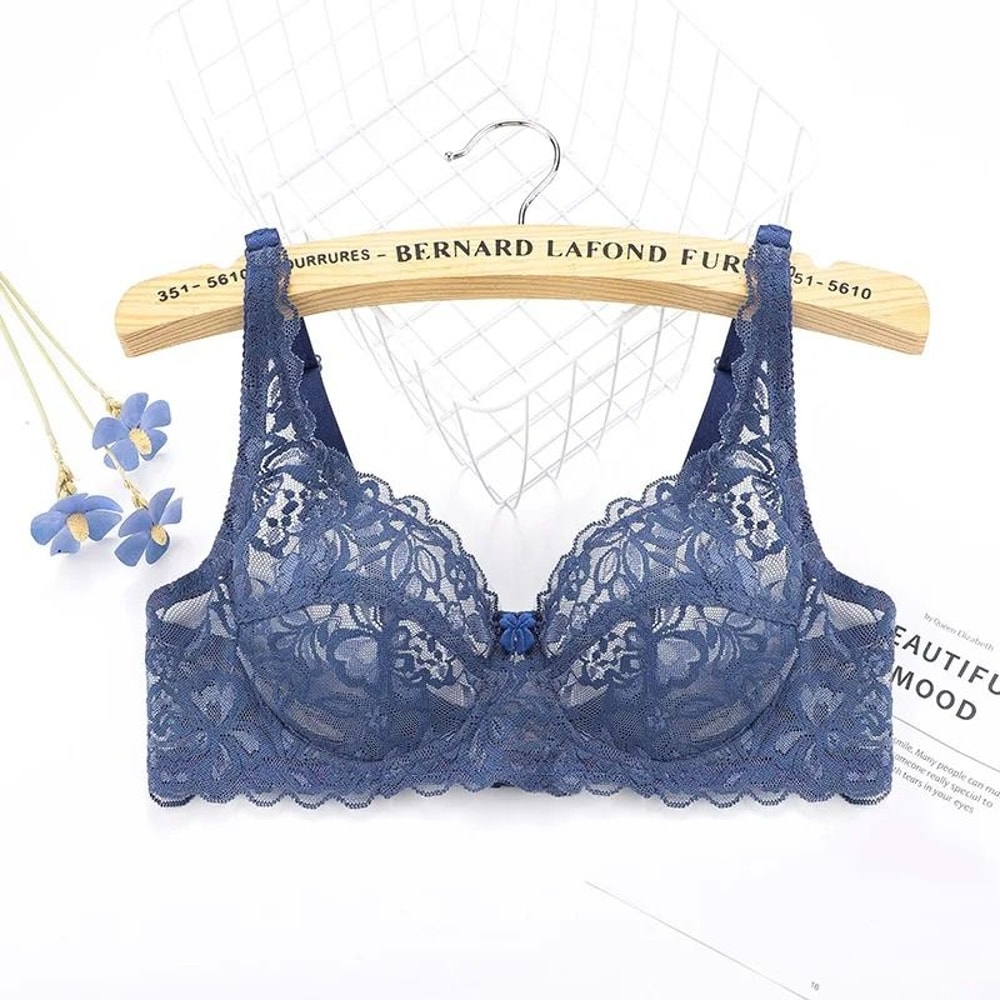 Plus Size Embroidery Lace PushUp Bra 10