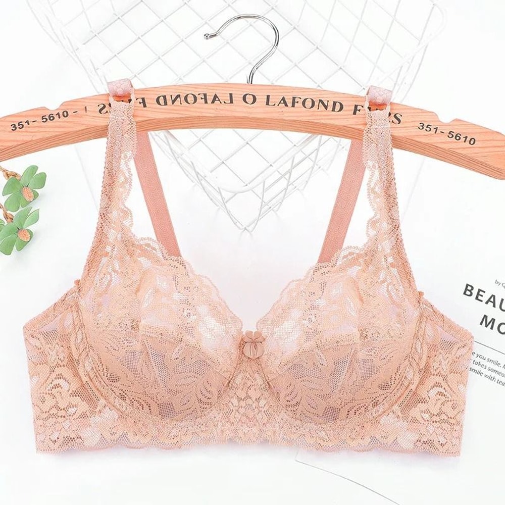 Plus Size Embroidery Lace PushUp Bra 13