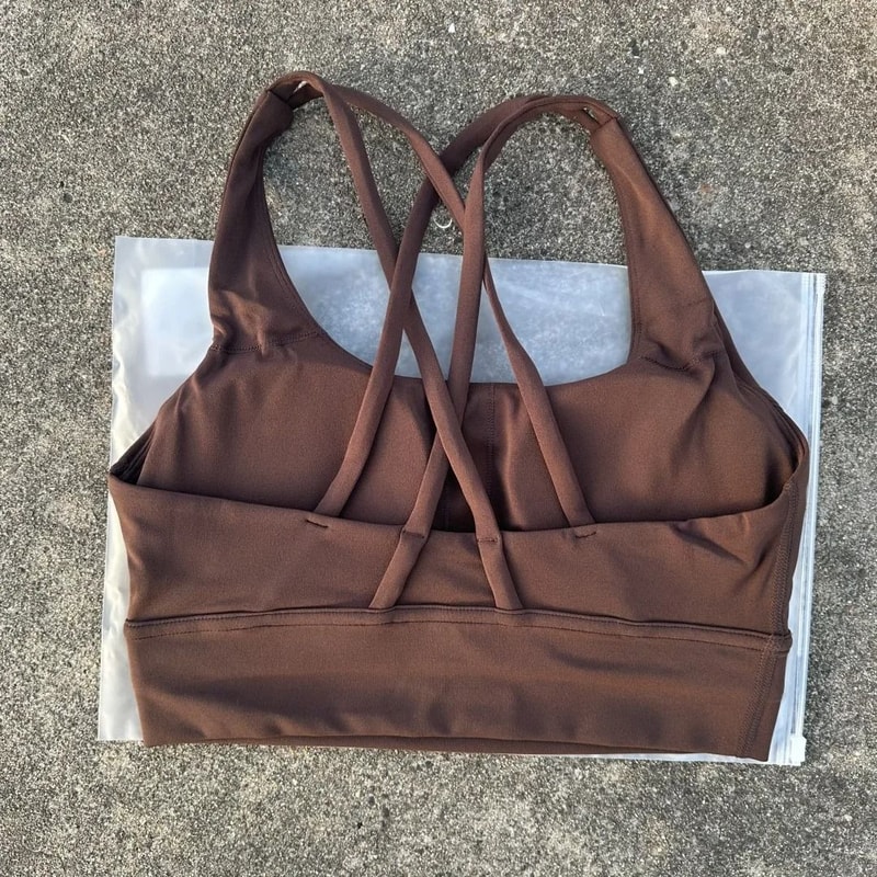 Solid Color CrossBack HighStrength Fitness Sports Bra 4