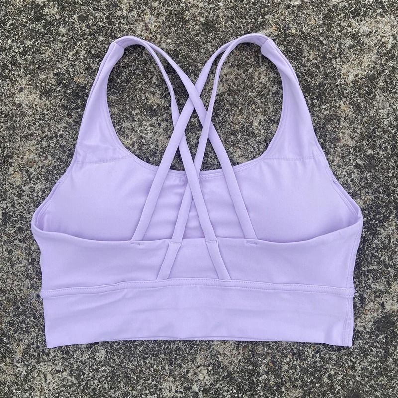 Solid Color CrossBack HighStrength Fitness Sports Bra 14