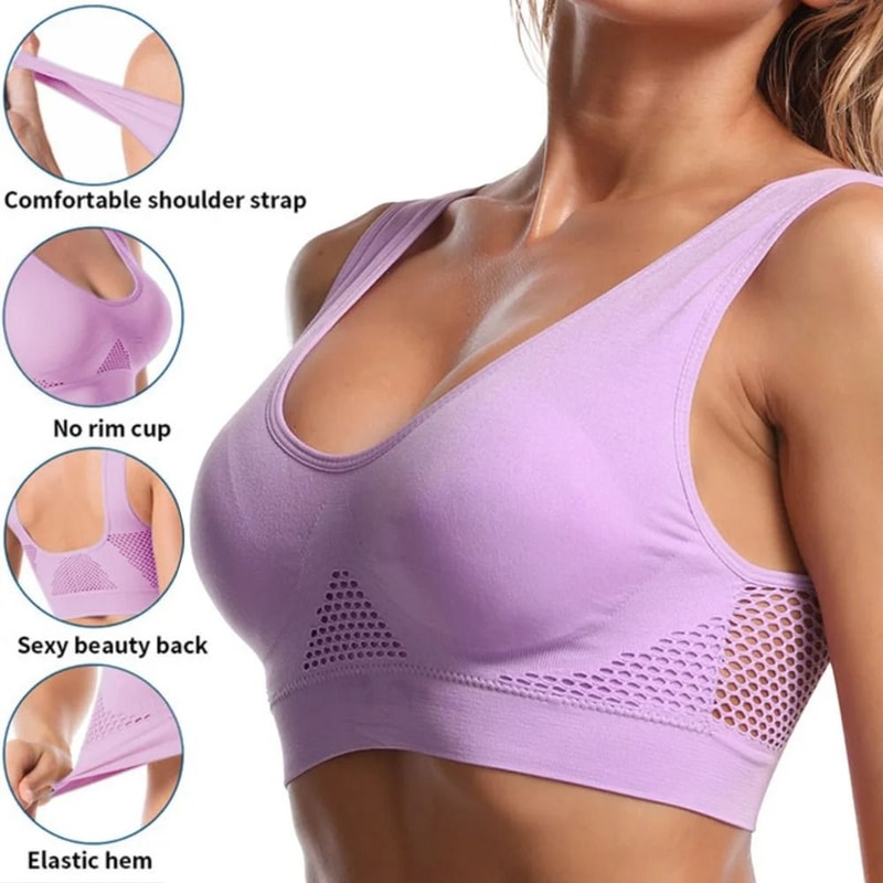 HollowOut Breathable Yoga Fitness Sports Bra 0