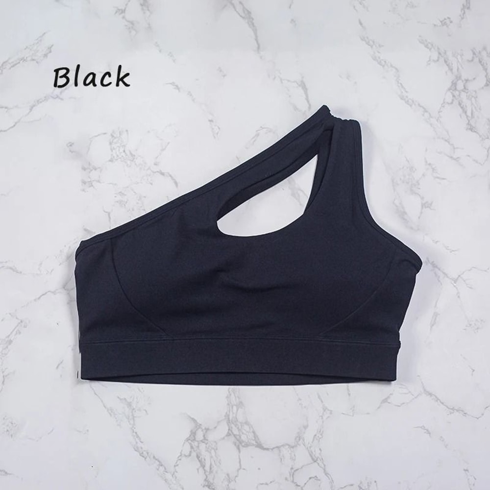 Sexy OneShoulder HighStretch Sports Bra 8