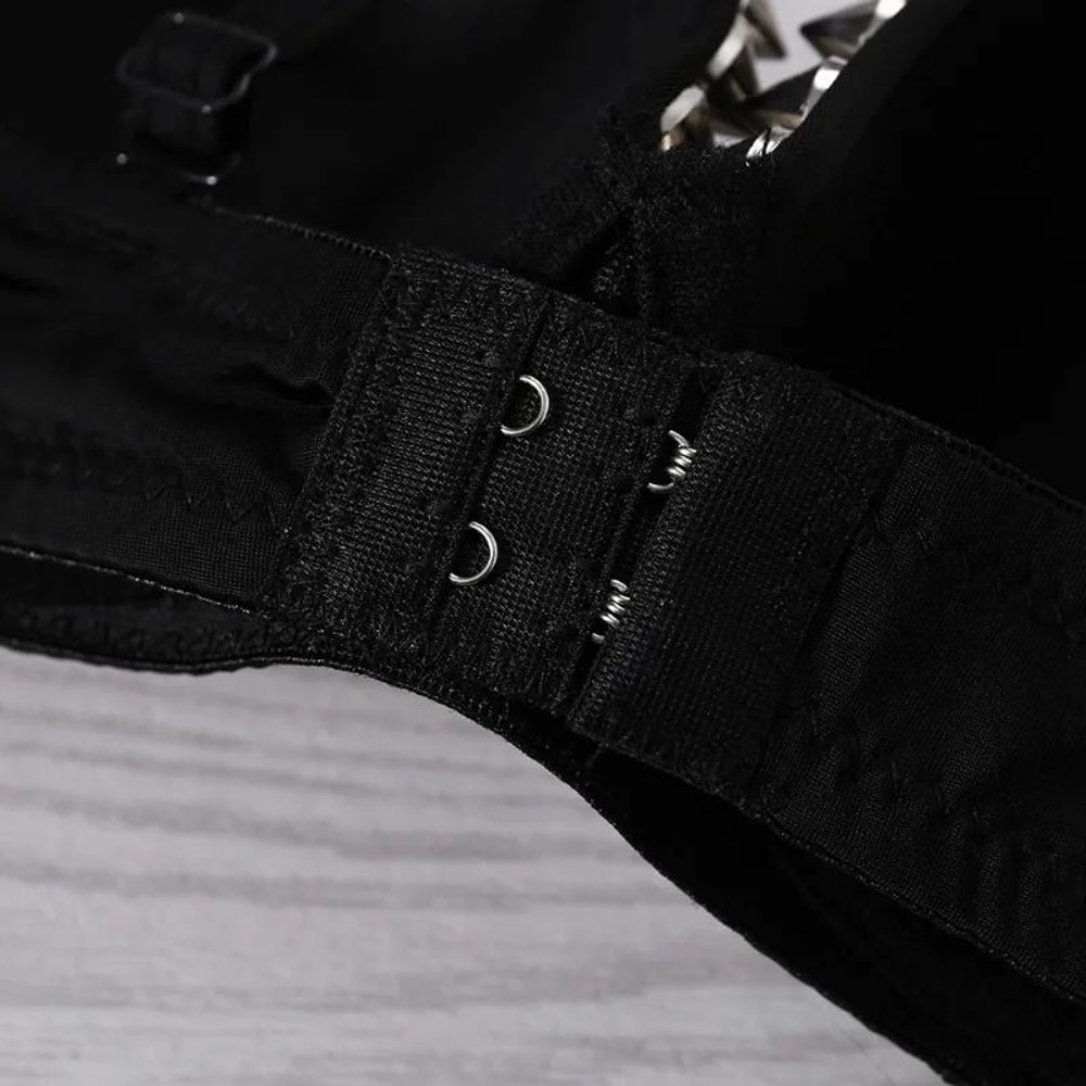 Silver Rivets Punk Rave Gothic Bralette 5