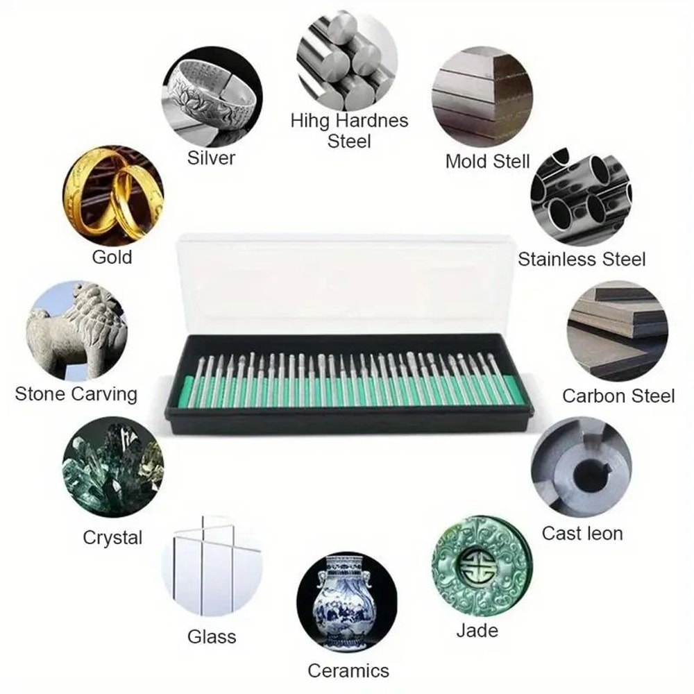 30Piece Diamond Burr Drill Bit Set 6