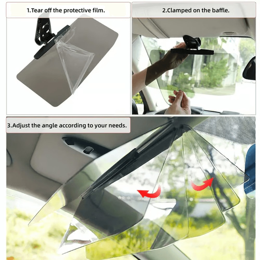 Car AntiGlare Sun Visor Reduces UV Headlight Glare For Safer More Comfortable Driving 8