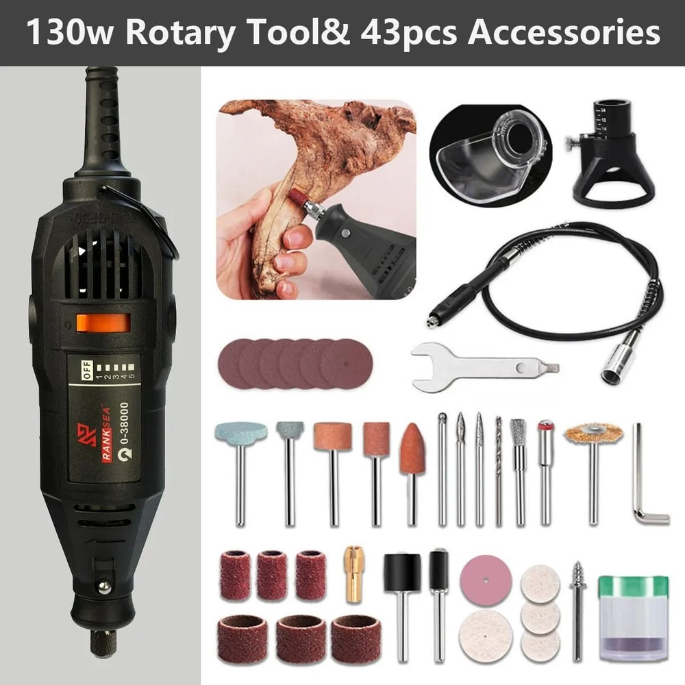 Multifunctional Rotary Tool Kit With Flex Shaft 7