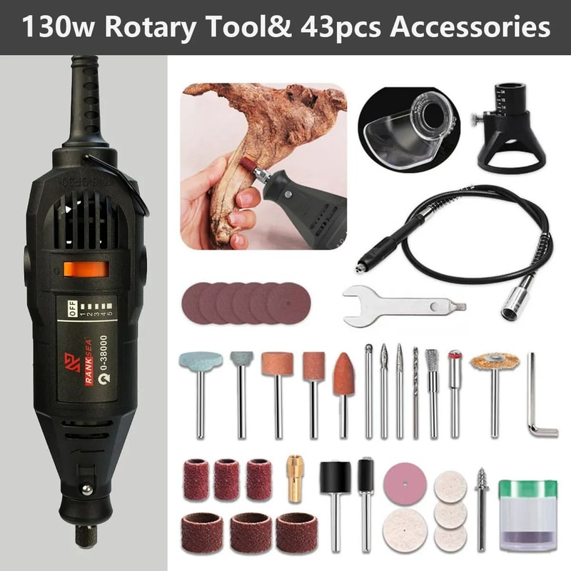 Multifunctional Rotary Tool Kit With Flex Shaft 7
